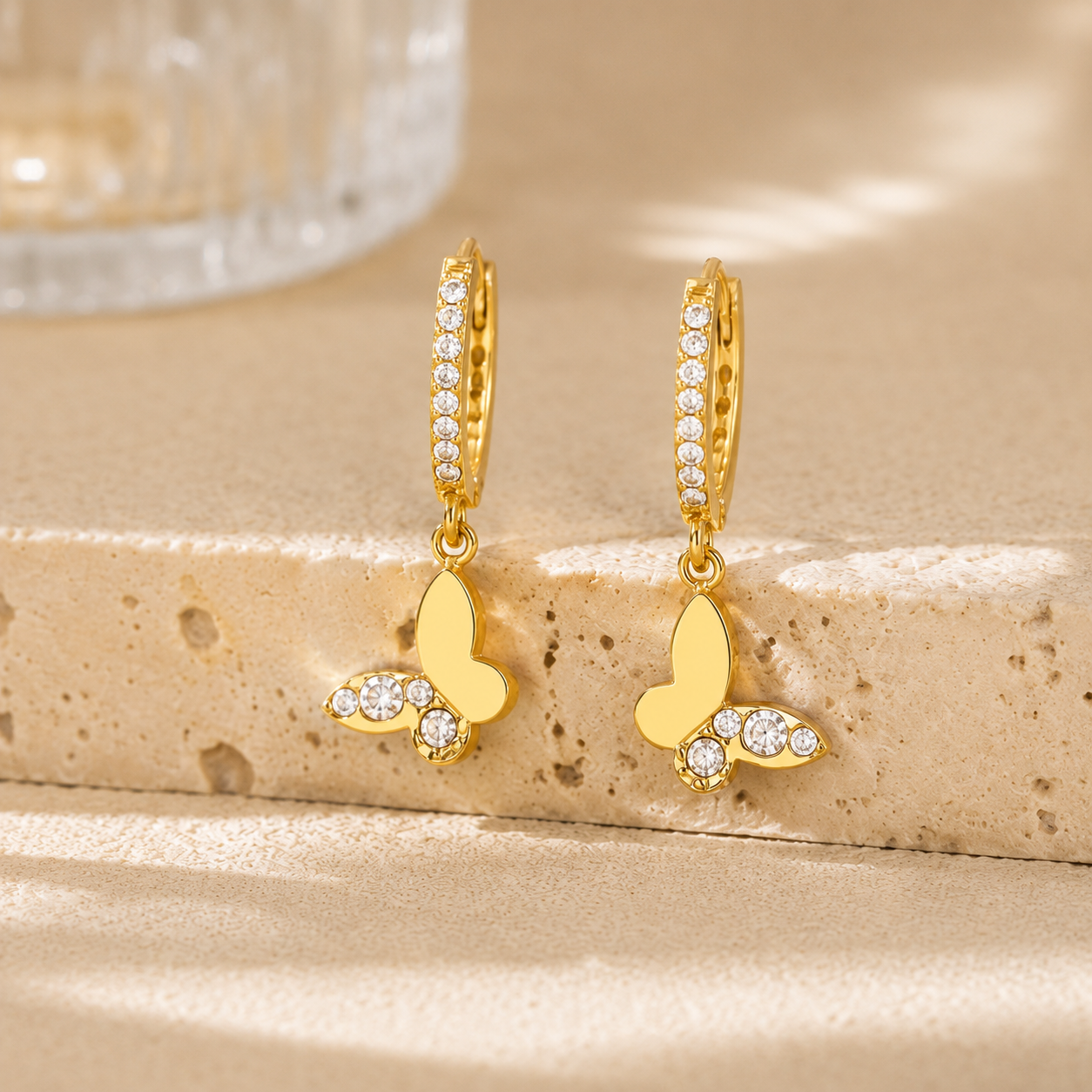 Aaravi Crystal Butterfly Earrings