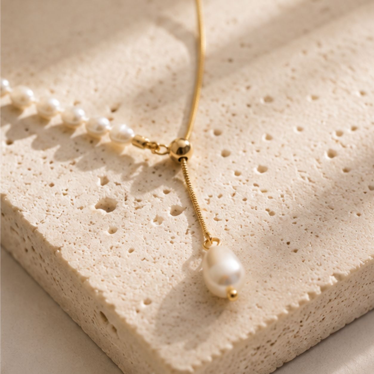 Indira Half Pearl Strand Necklace