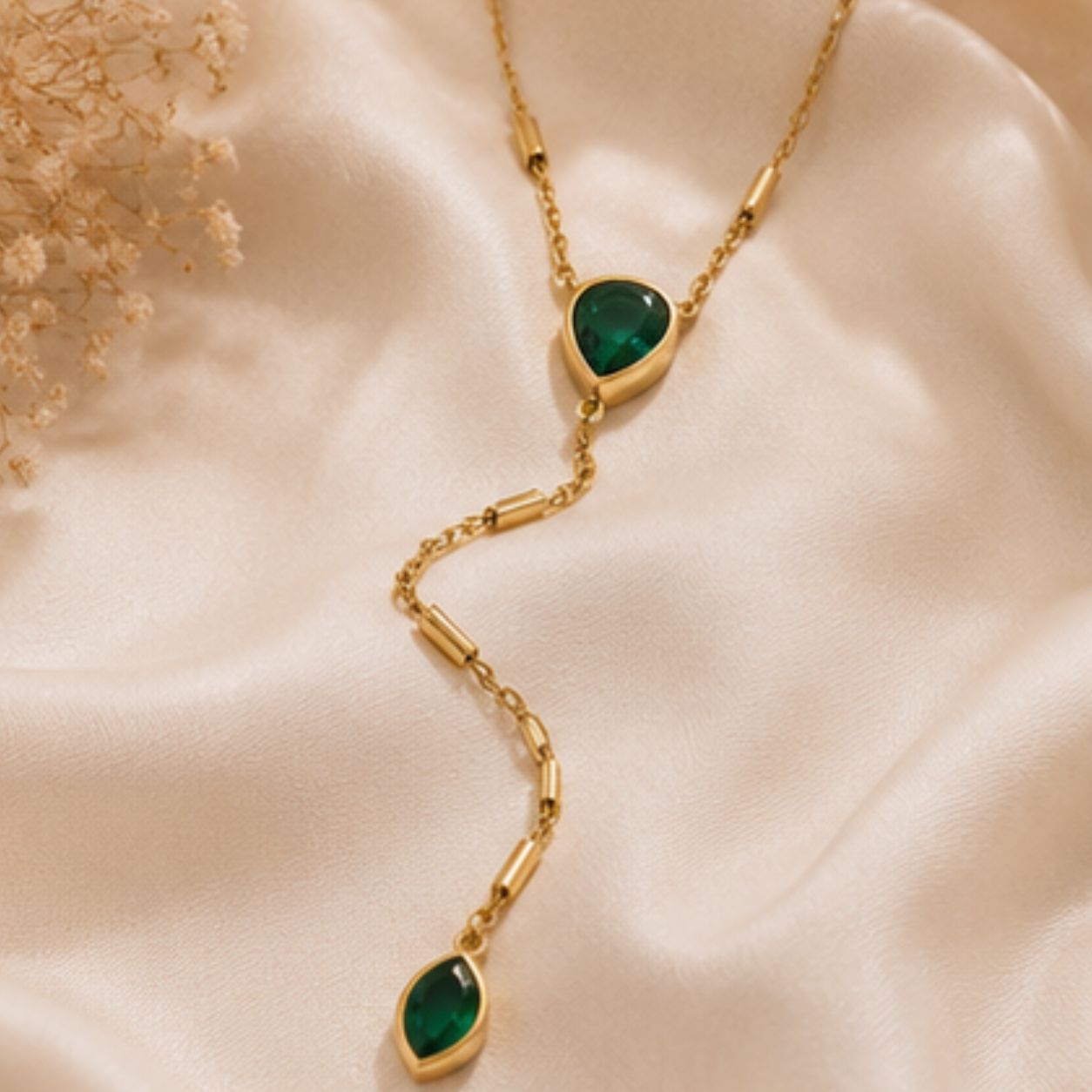 Avni Emerald Teardrop Necklace