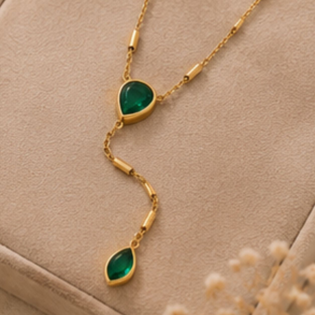 Avni Emerald Teardrop Necklace
