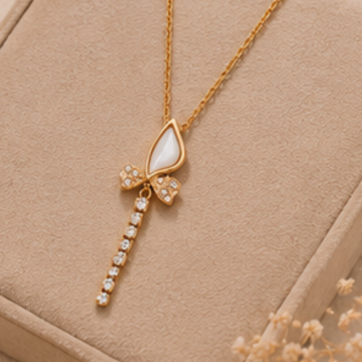Reva Pearl Bow Necklace
