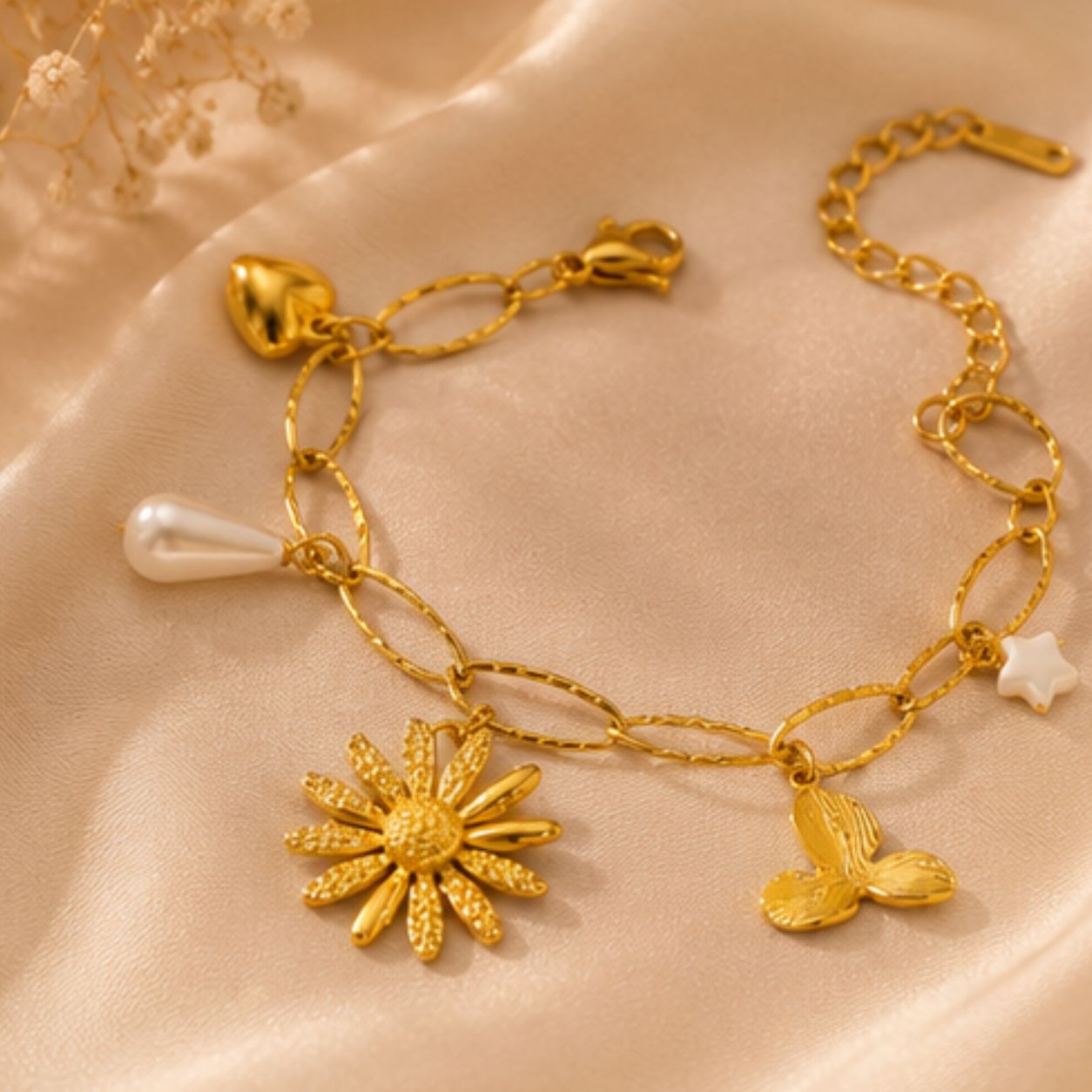 Zara Bloom Charm Bracelet