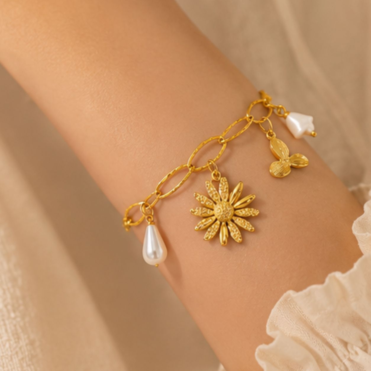 Zara Bloom Charm Bracelet