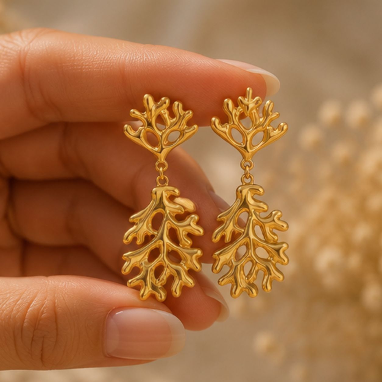 Tamarind Leaf Dangle Earrings