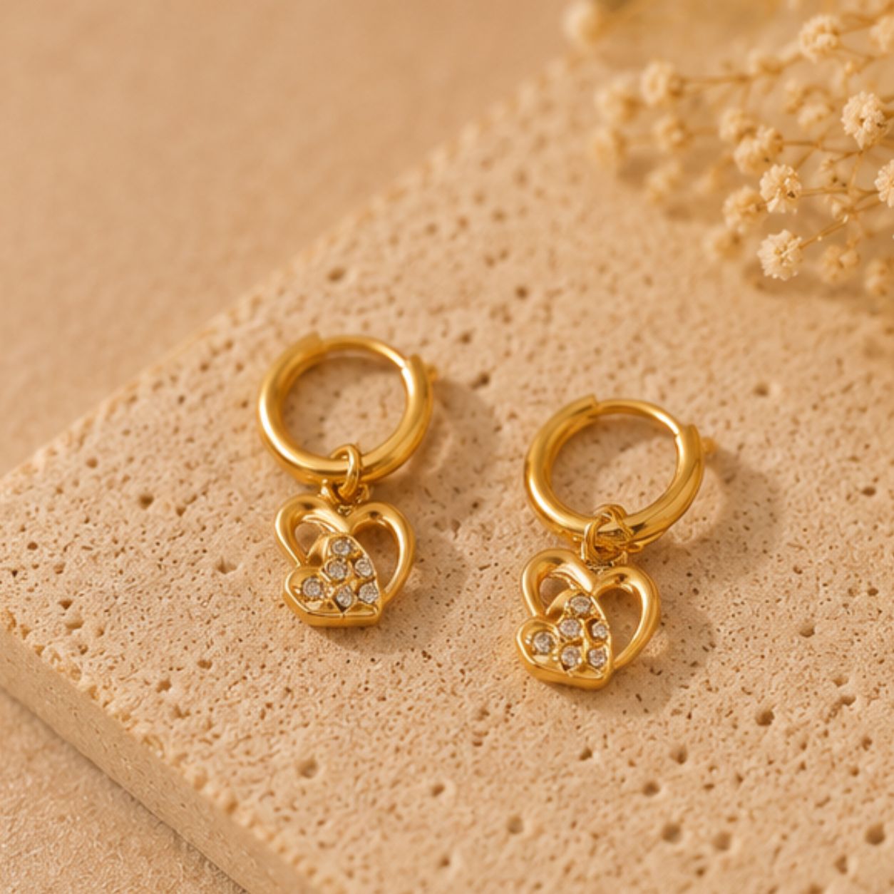 Ira Heart Sparkle Hoops