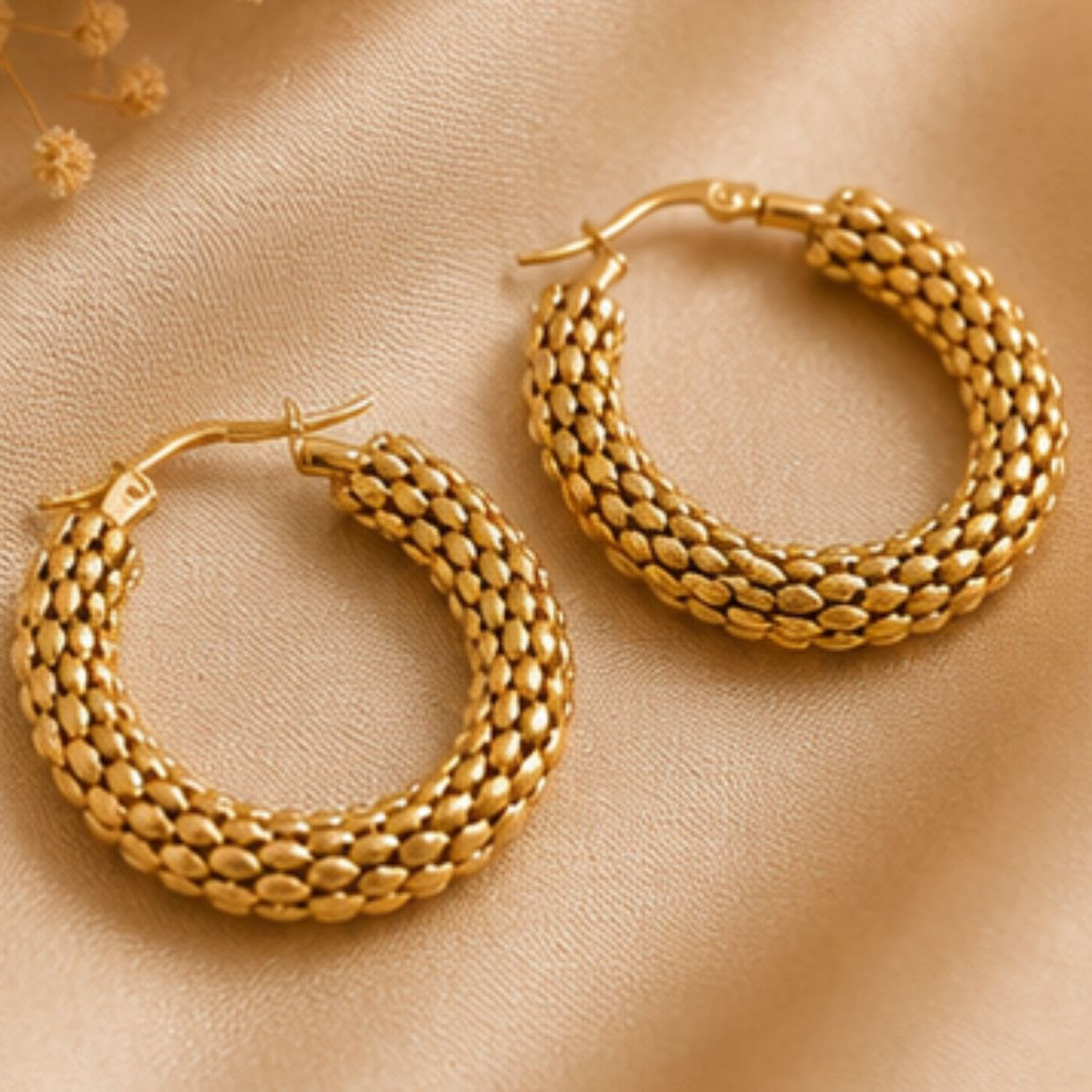 Nysa Beaded Twist Hoops