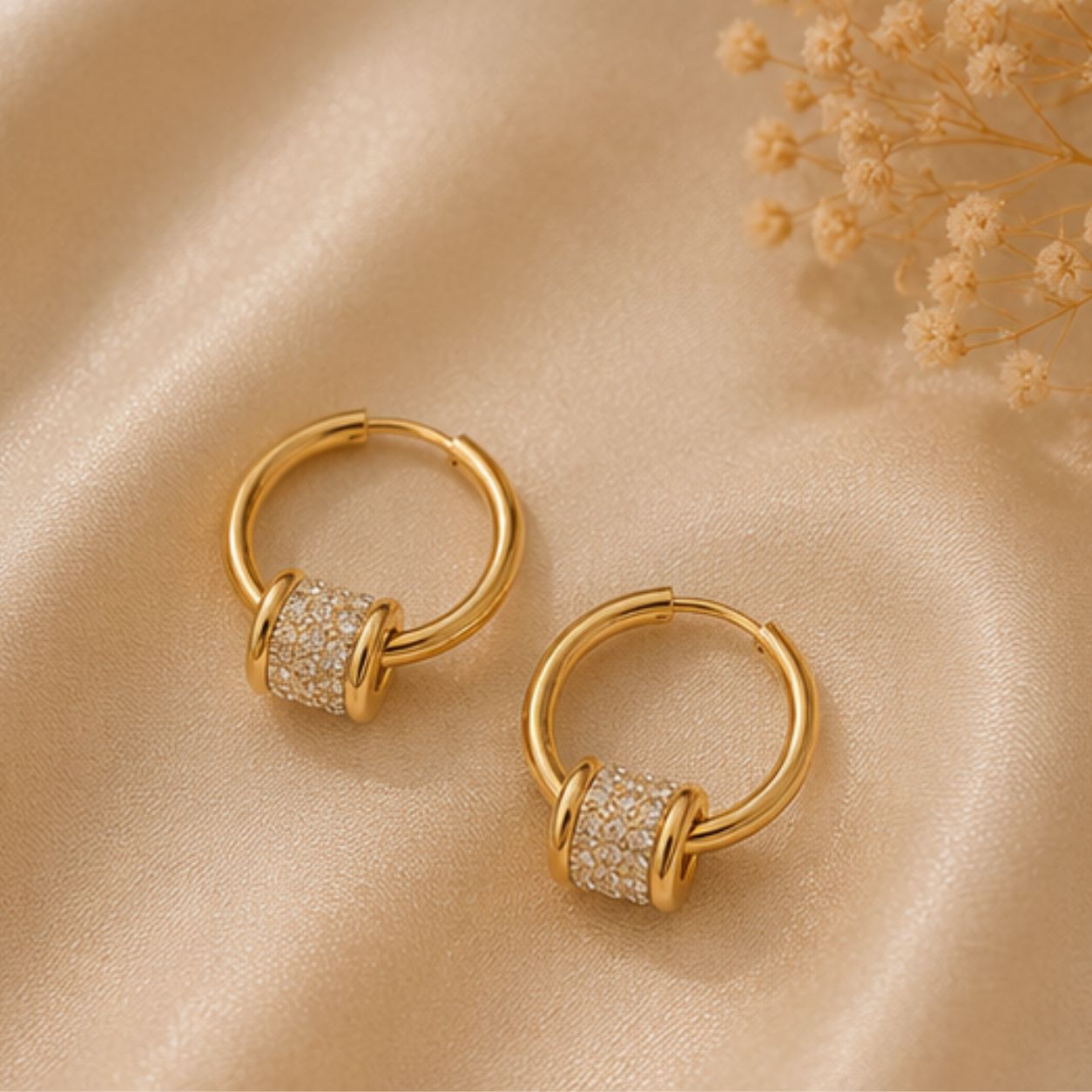 Ziva Sparkle Barrel Hoops