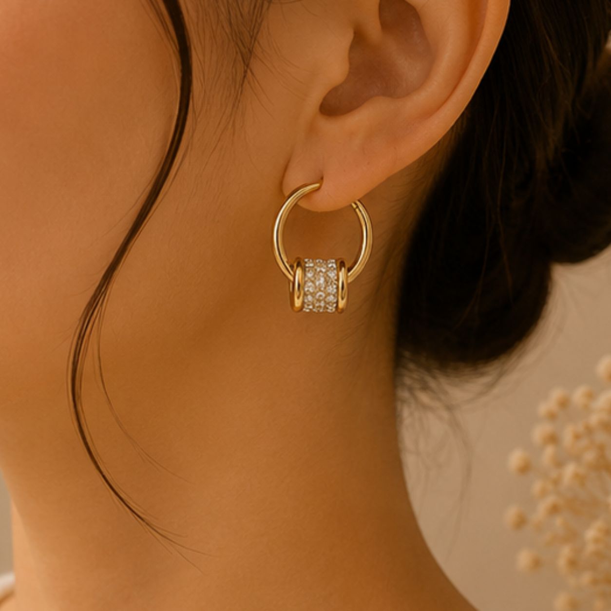 Ziva Sparkle Barrel Hoops