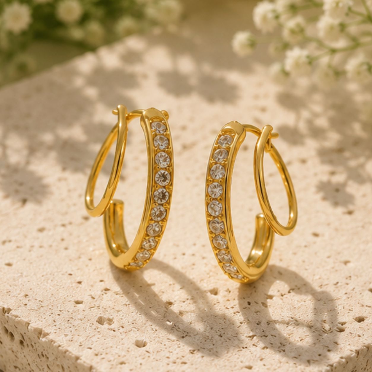 Arya Crystal Twin Hoops