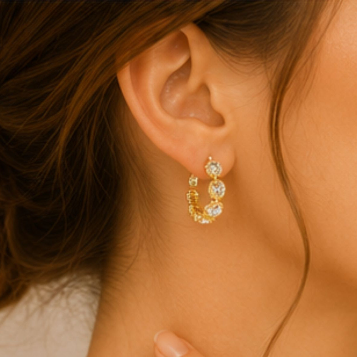 Amaya Crystal Curve Hoops
