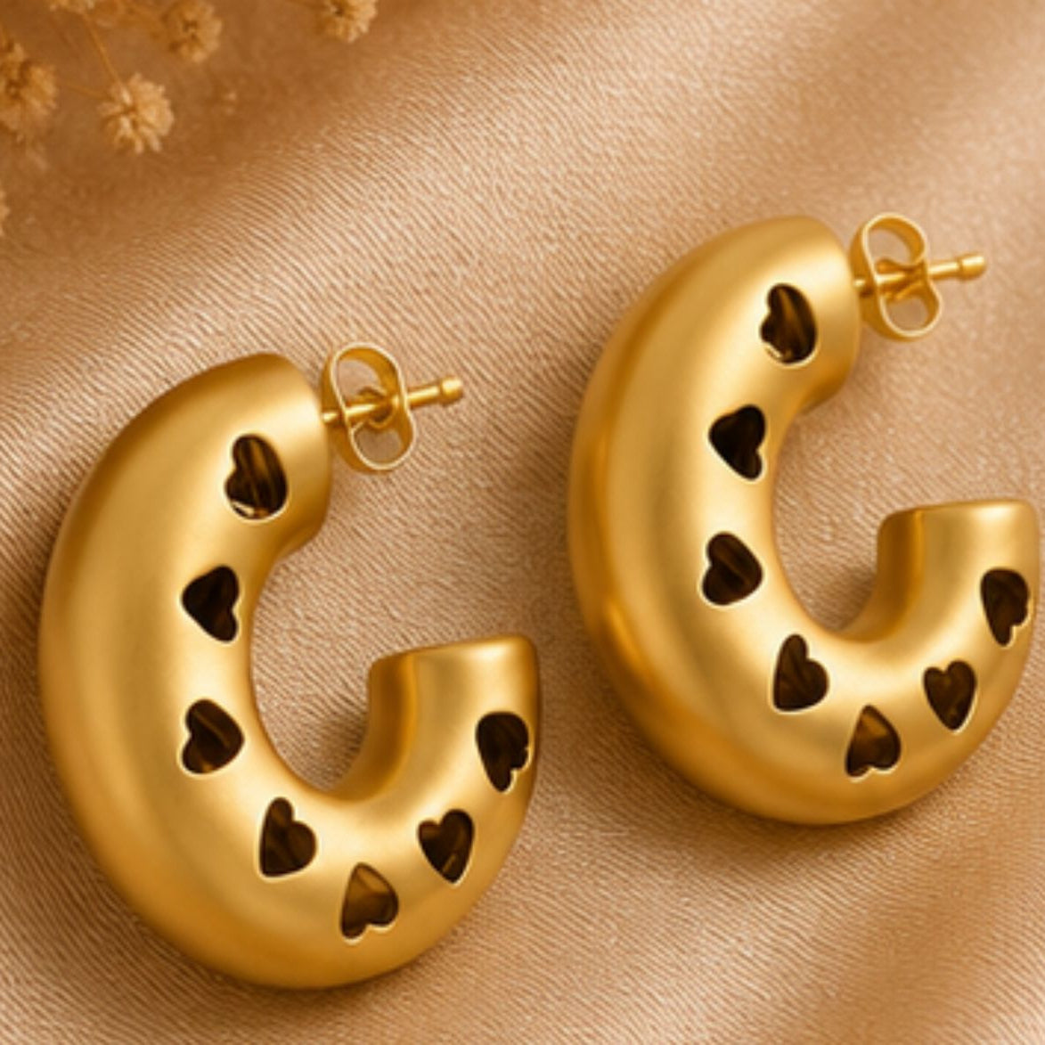 Reeva Cutout Heart Hoops