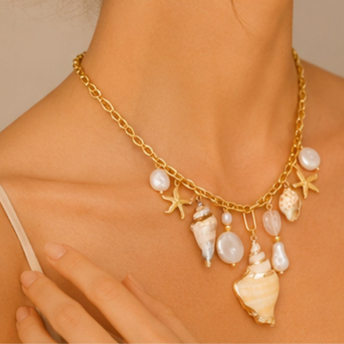 Sagarika Shell Charm Necklace