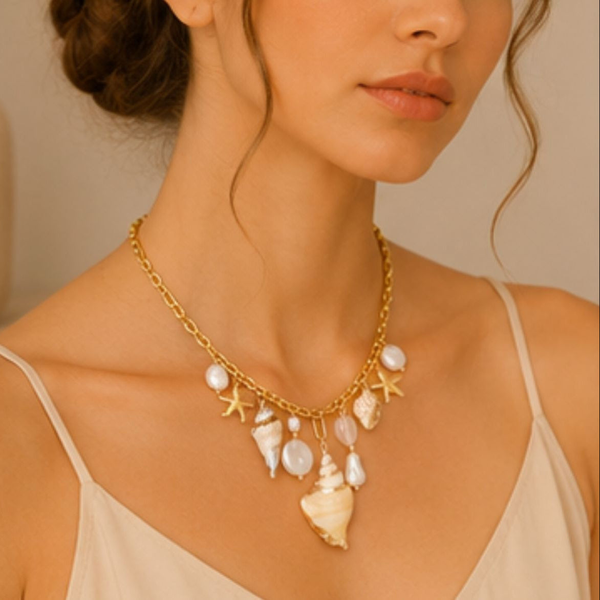 Sagarika Shell Charm Necklace