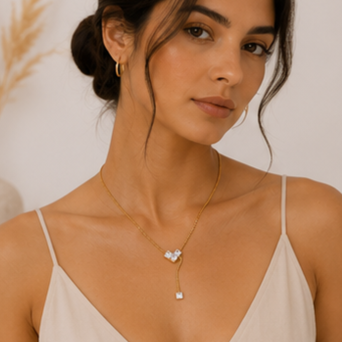 Ivory Crystal Edge Necklace