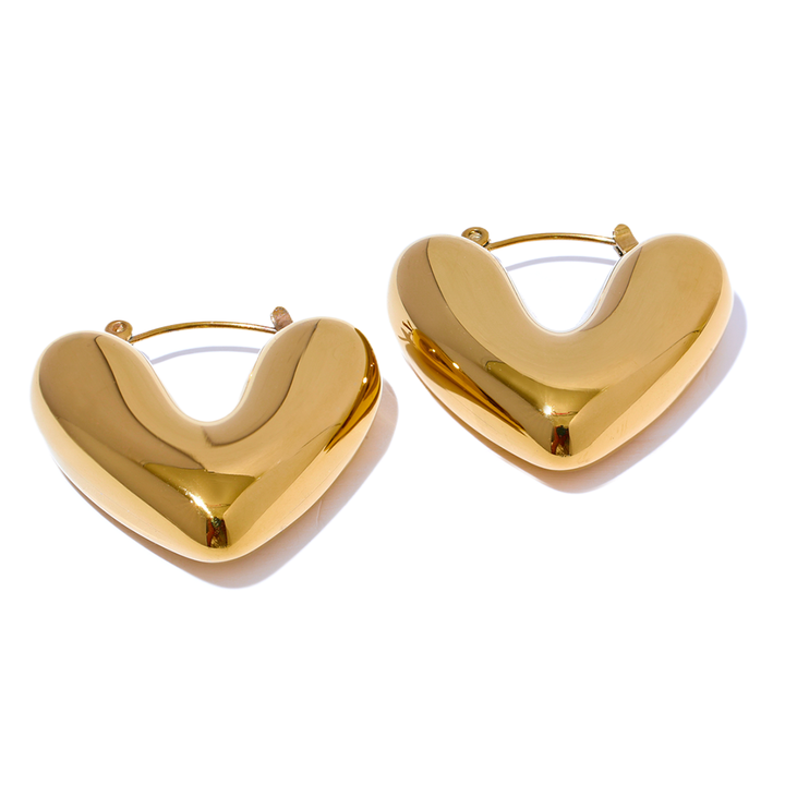 Aahana Curved Heart Hoops