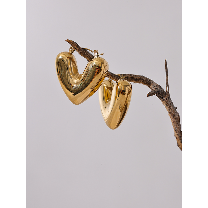 Aahana Curved Heart Hoops