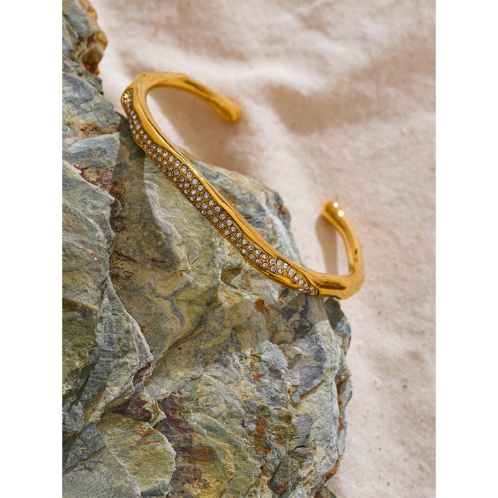 Aahana Textured Cuff With Crystals