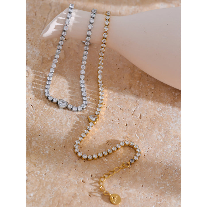 Aanya Heart Tennis Zircon Bracelet