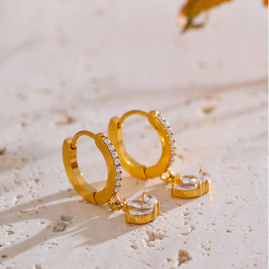 Aanya Lotus Charm Hoops