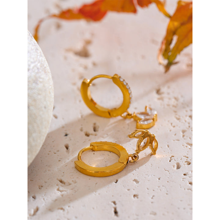 Aanya Lotus Charm Hoops