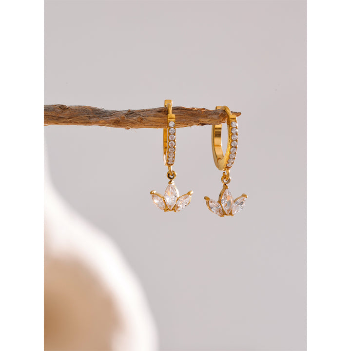 Aanya Lotus Charm Hoops