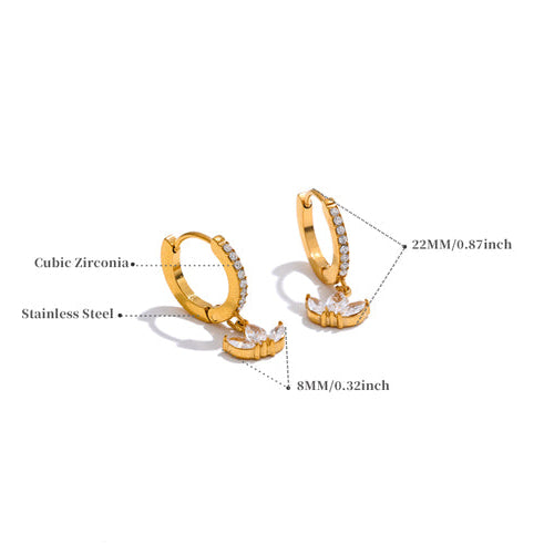Aanya Lotus Charm Hoops