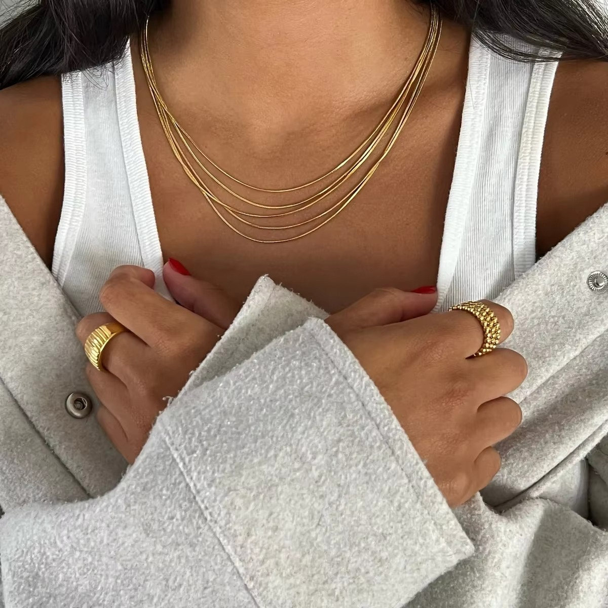 Aaral Gold Cascade Necklace