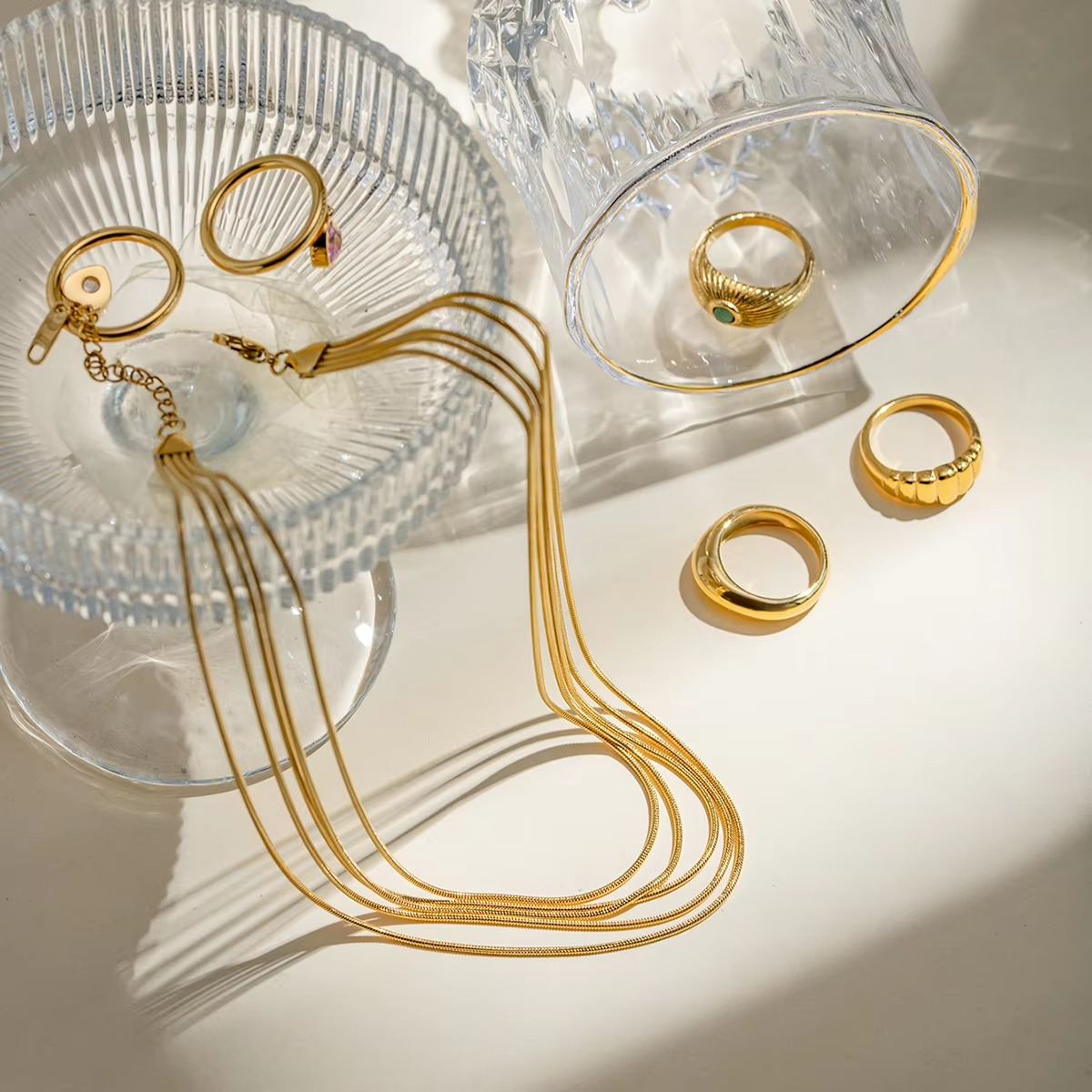 Aaral Gold Cascade Necklace