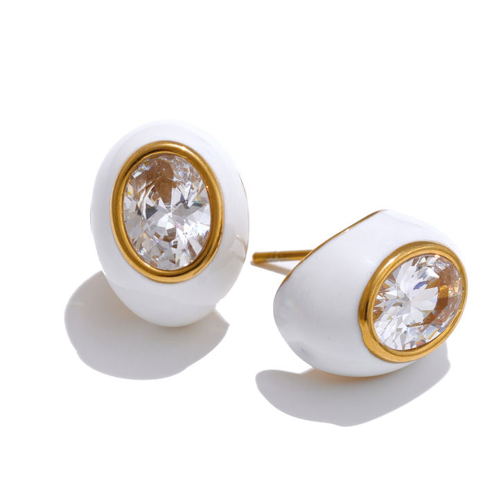 Aaralyn Enamel Crystal Studs
