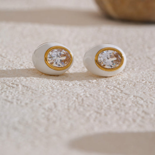 Aaralyn Enamel Crystal Studs