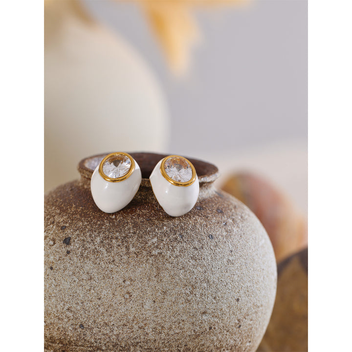 Aaralyn Enamel Crystal Studs