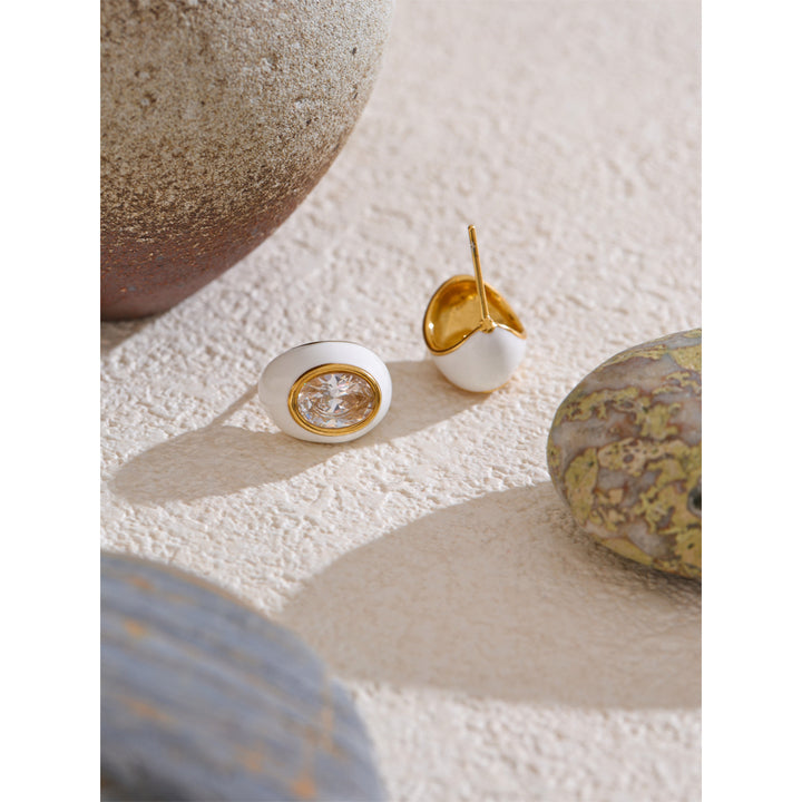 Aaralyn Enamel Crystal Studs