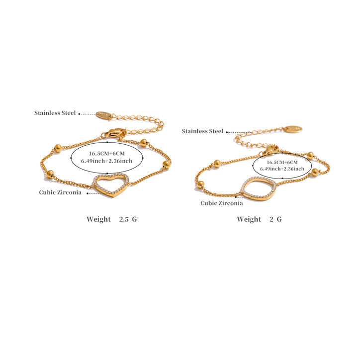 Aarohi Heart Zircon Bracelet