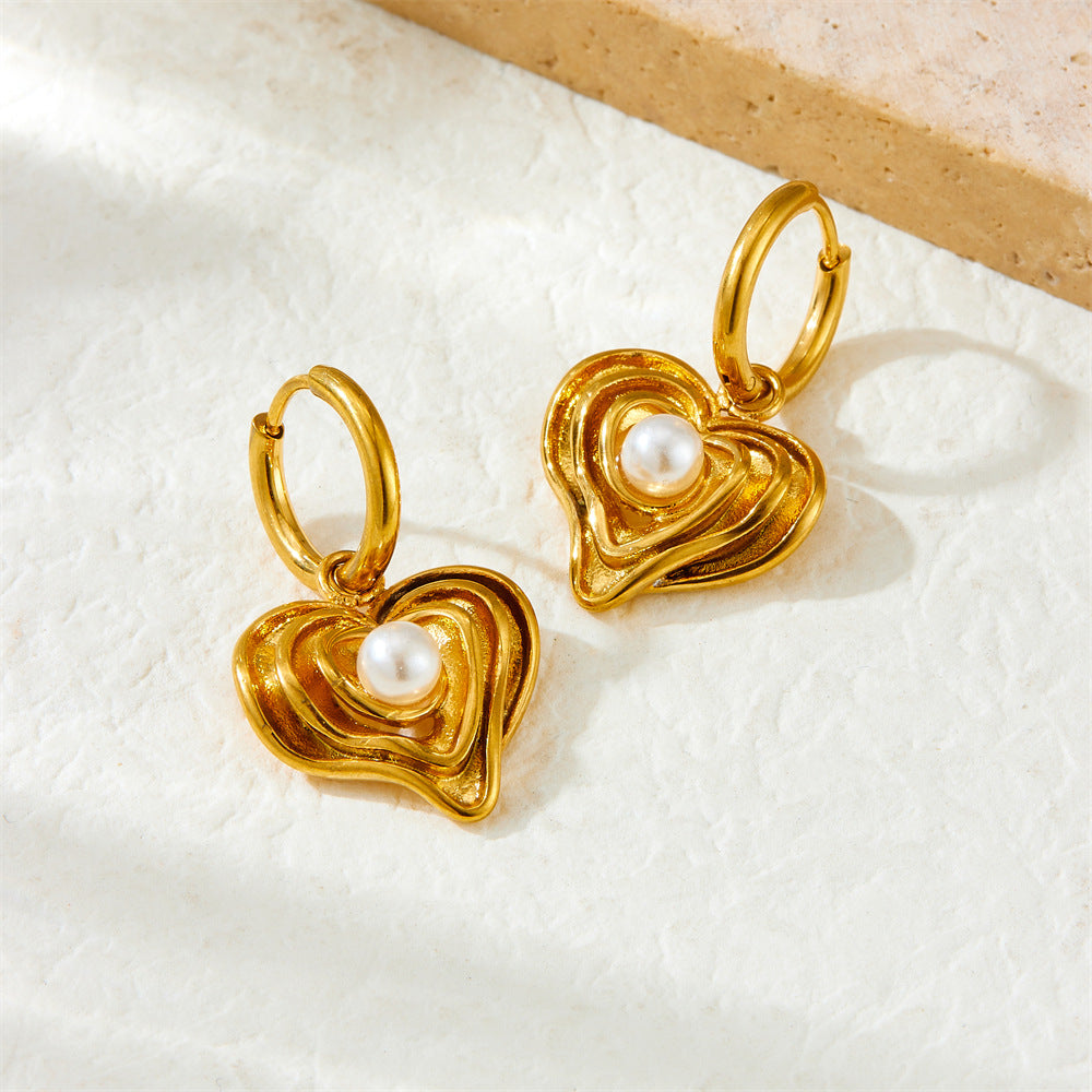 Aarohi Pearl Heart Earrings
