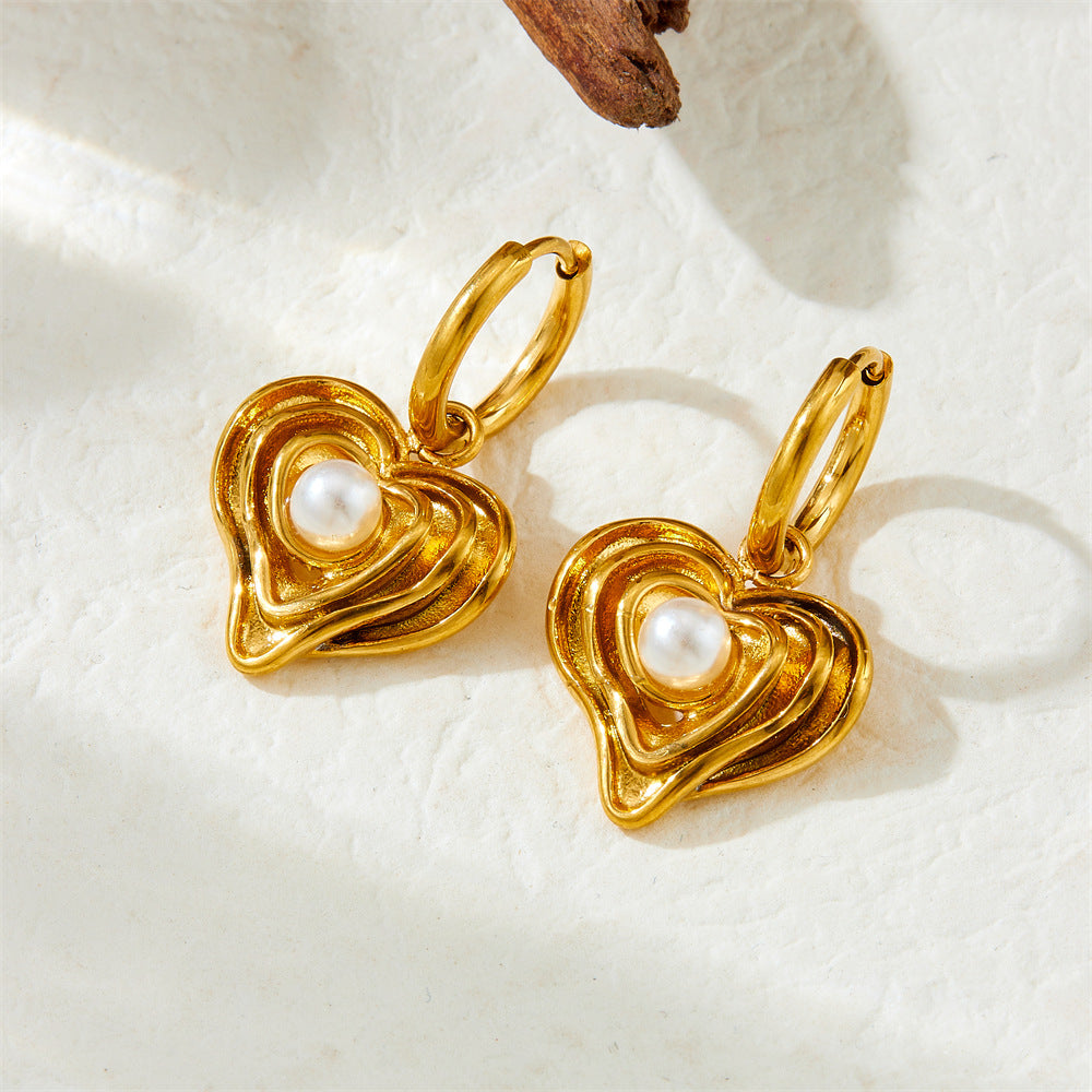 Aarohi Pearl Heart Earrings