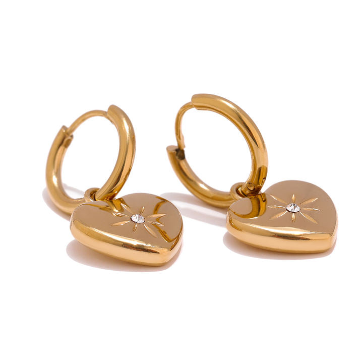 Aarohi Starburst Heart Hoops