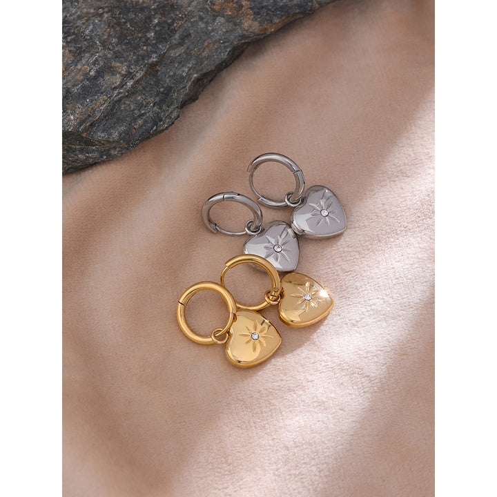 Aarohi Starburst Heart Hoops