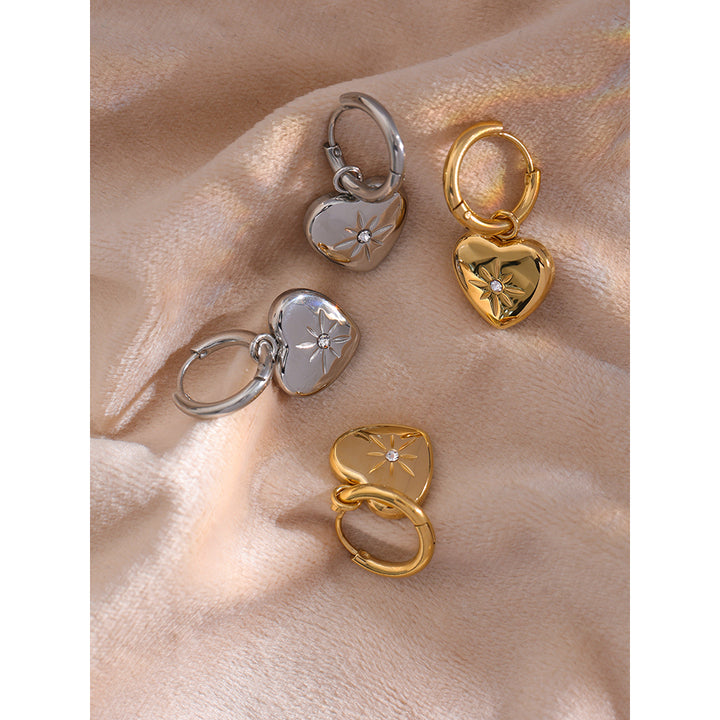 Aarohi Starburst Heart Hoops