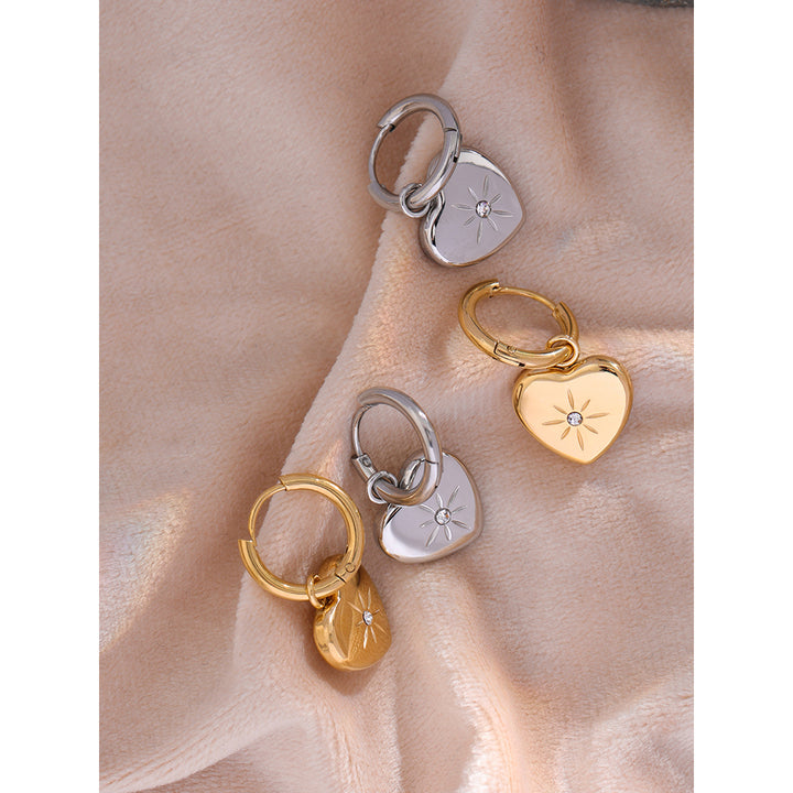 Aarohi Starburst Heart Hoops