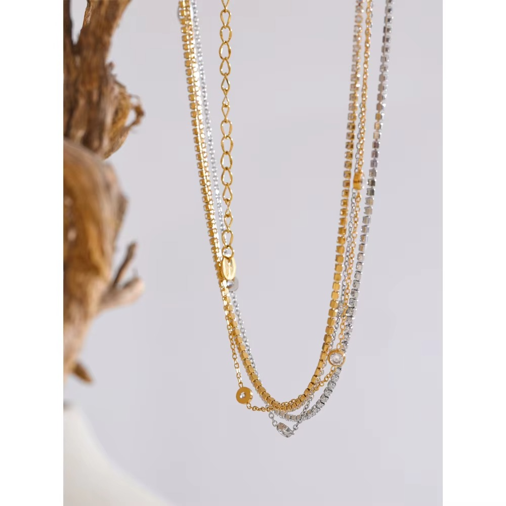 Aarzo Twin Layer Tennis Necklace