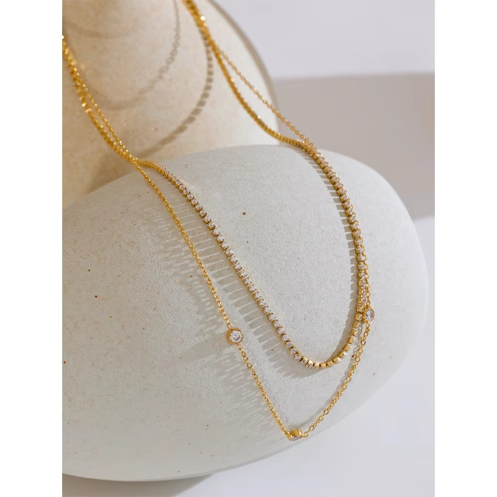 Aarzo Twin Layer Tennis Necklace