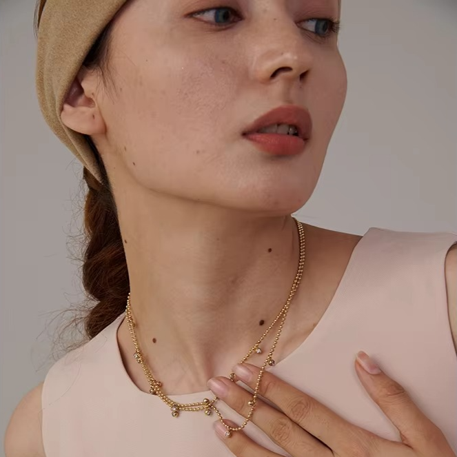 Aira Crystal Duo Necklace