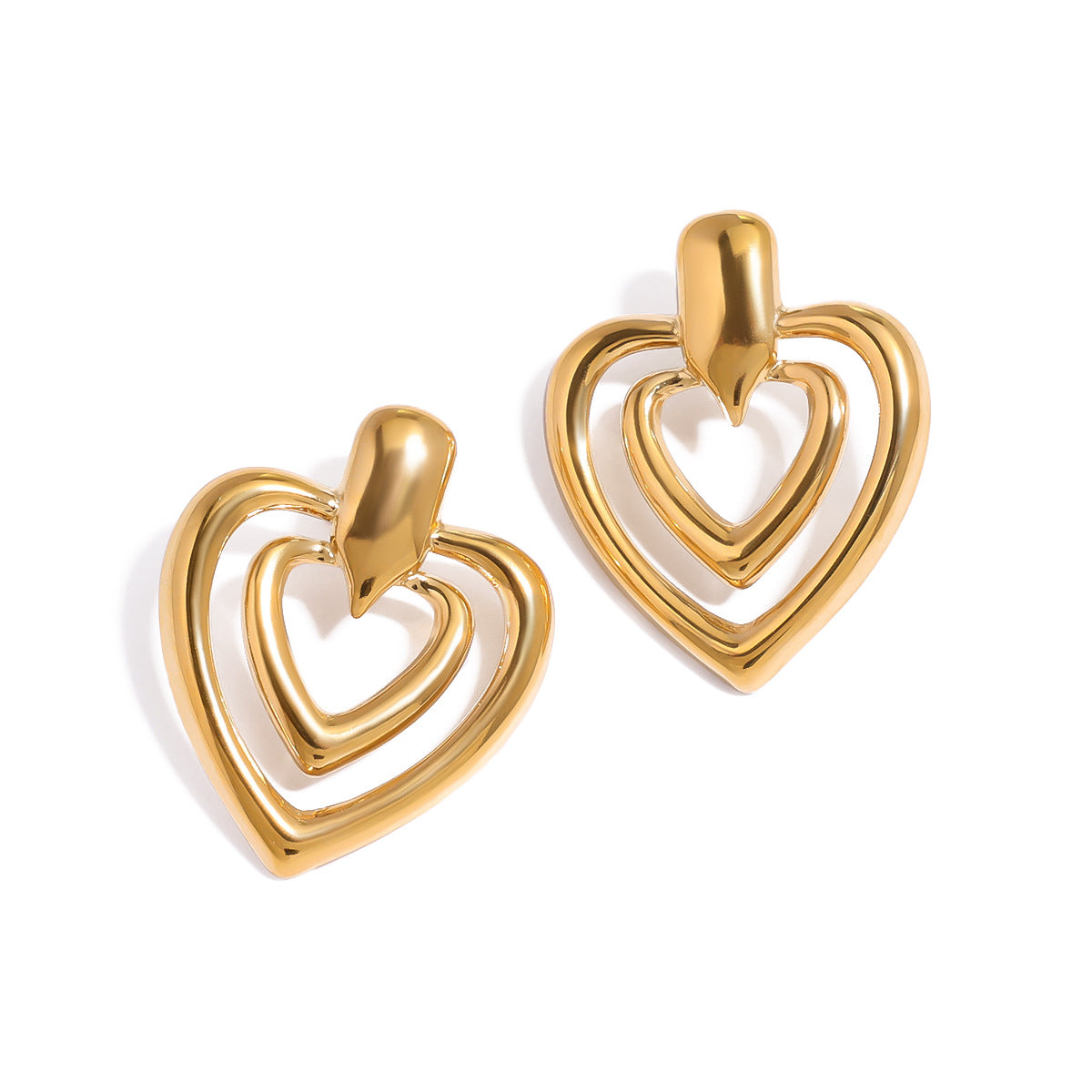 Aira Dual Heart Earrings