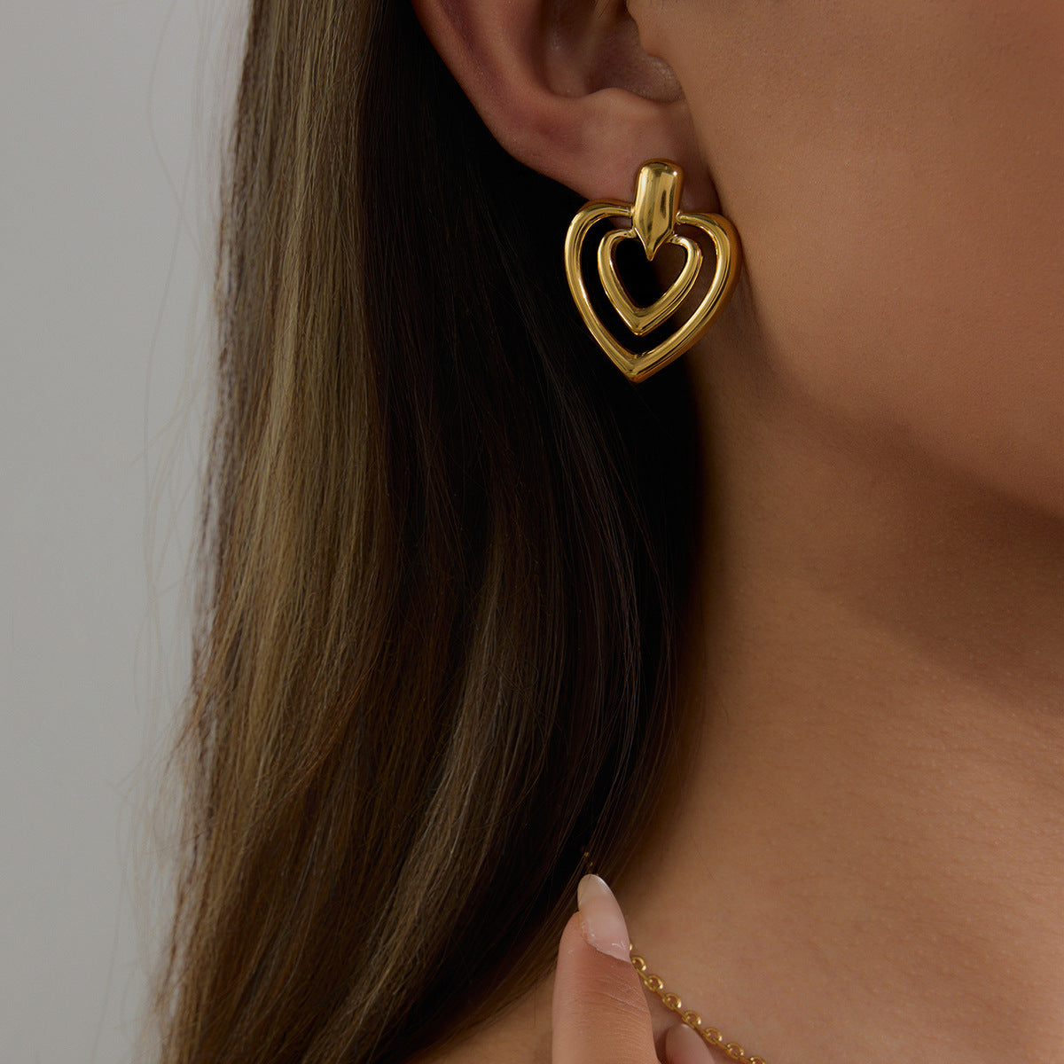 Aira Dual Heart Earrings