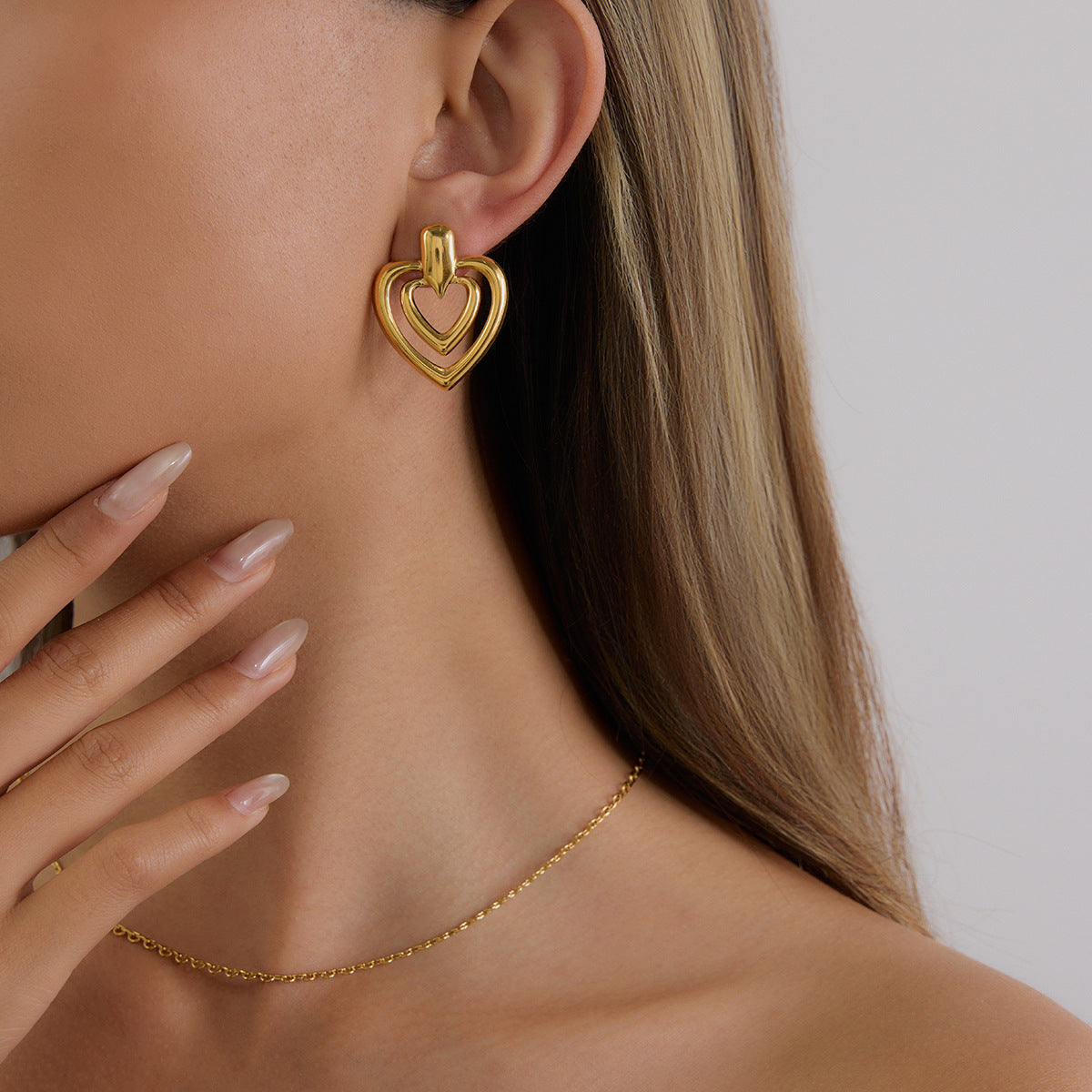 Aira Dual Heart Earrings