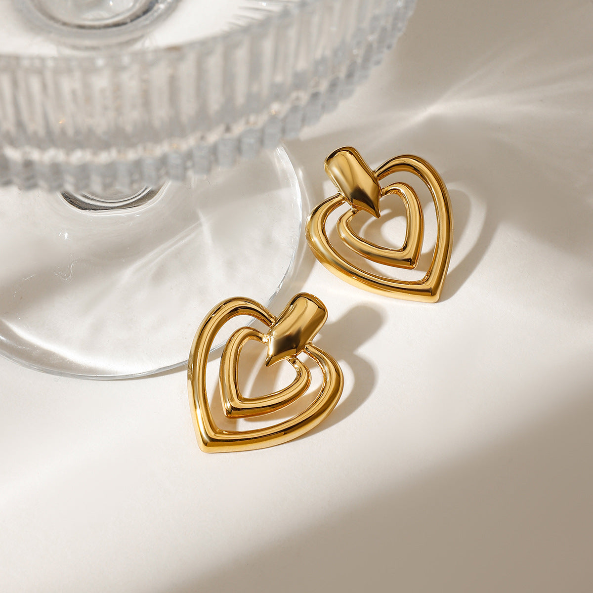 Aira Dual Heart Earrings