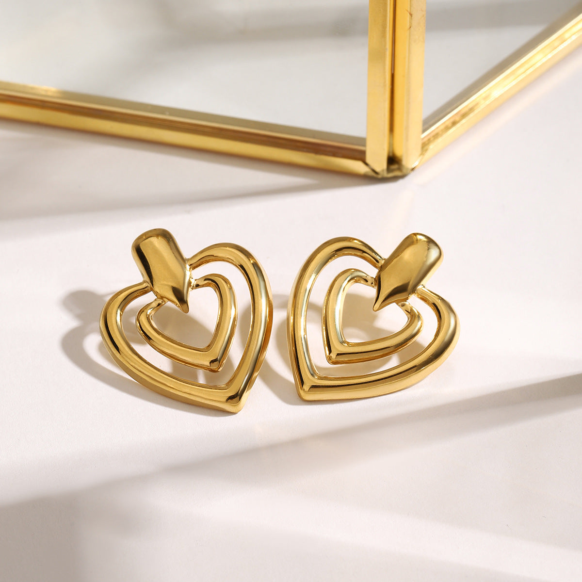 Aira Dual Heart Earrings