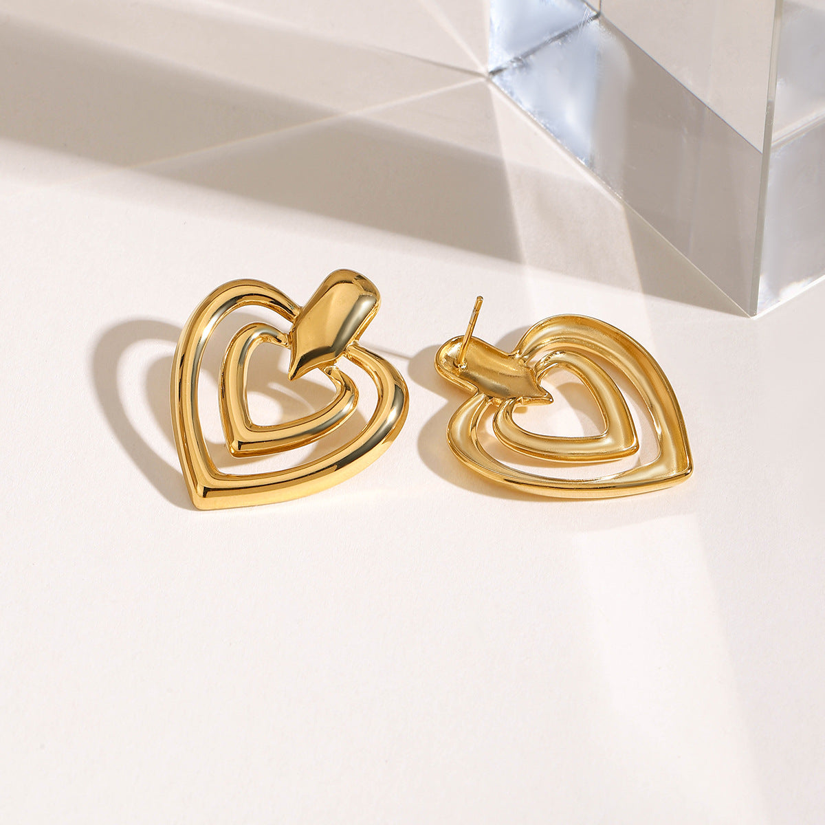 Aira Dual Heart Earrings