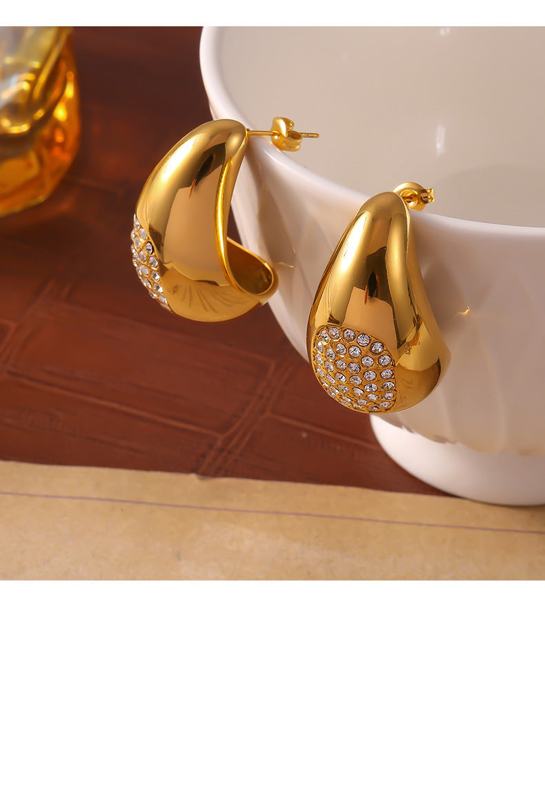 Aira Dual Tone Link Earrings