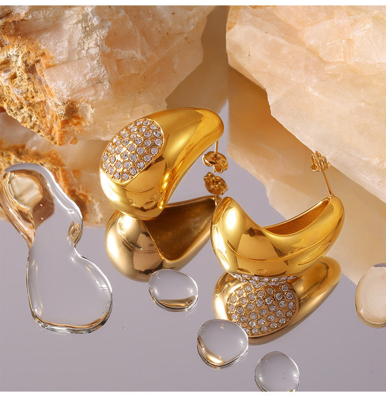 Aira Dual Tone Link Earrings